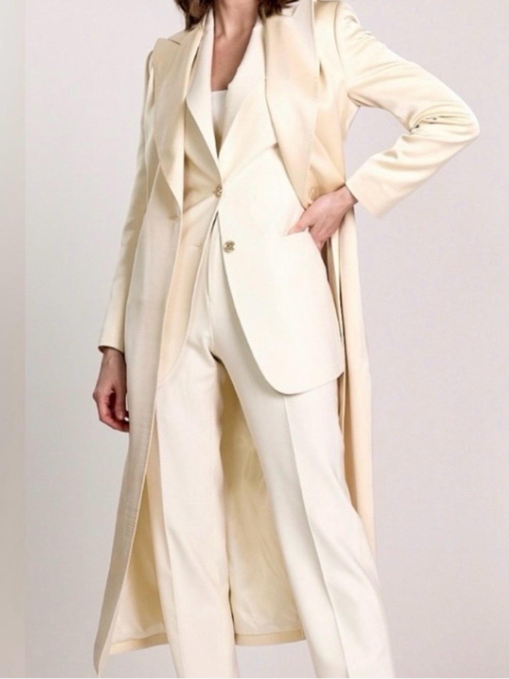 Knotstandard Loro Piana fabric Wool Ivory pants - Picture 2 of 14